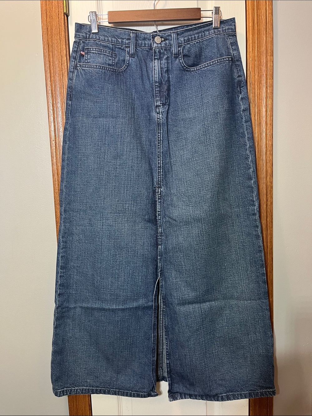 Polo Denim Co Ralph Lauren 100% Cotton Long Denim Skirt with Slit Women’s Size 8